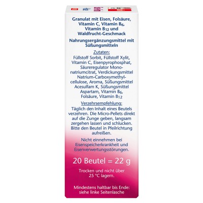 Doppelherz Eisen Femin 20stk Iron Microparticles 20 Packets - Easy to Carry