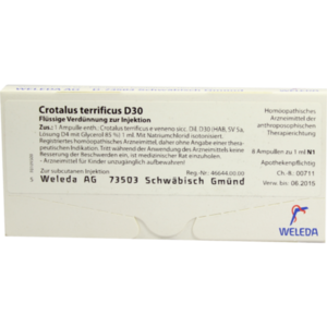 Weleda 安瓶 Crotalus Terreficus D30 Ampullen (8x1 ml)