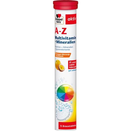Doppelherz 多寶雙心 A-Z Multivitamin+Mineralien綜合維生素+礦物質 發泡錠 15錠(橙子百香果口味)