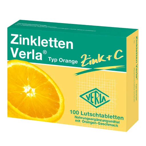 Zinkletten 柳橙營養片Verla Orange Lutschtabletten 100stk