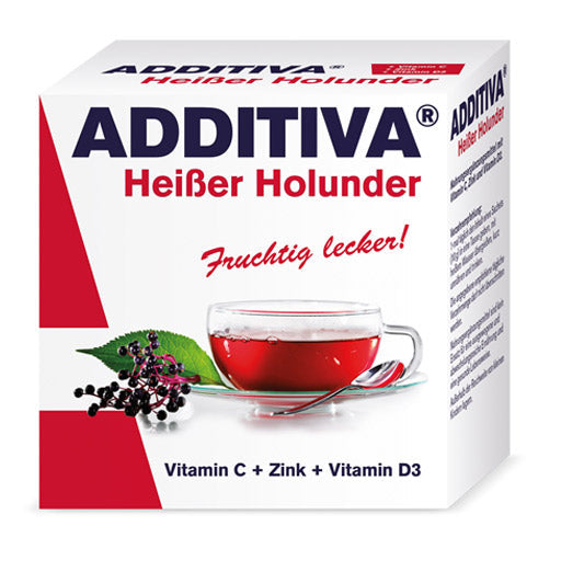 ADDITIVA heißer Holunder Pulver 100g含維生素、鋅和維生素 D3