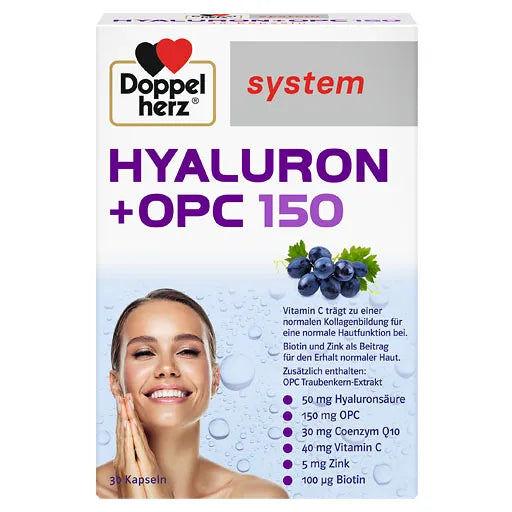 DOPPELHERZ Hyaluron + OPC system Kapseln system capsule 30 St