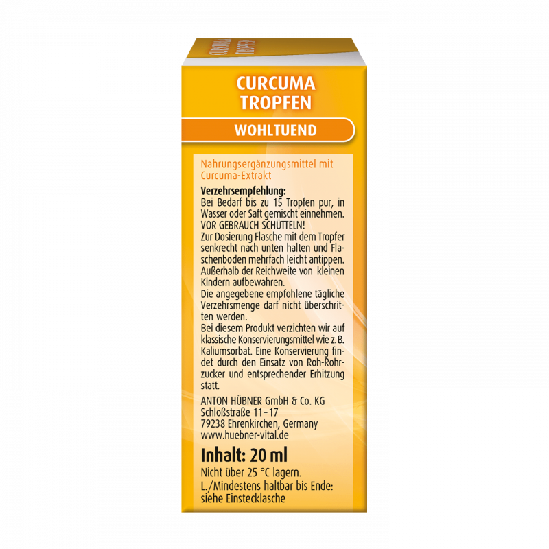 Hübner 好博納 有機薑黃滴劑 Curcuma Tropfen BIO 20ml