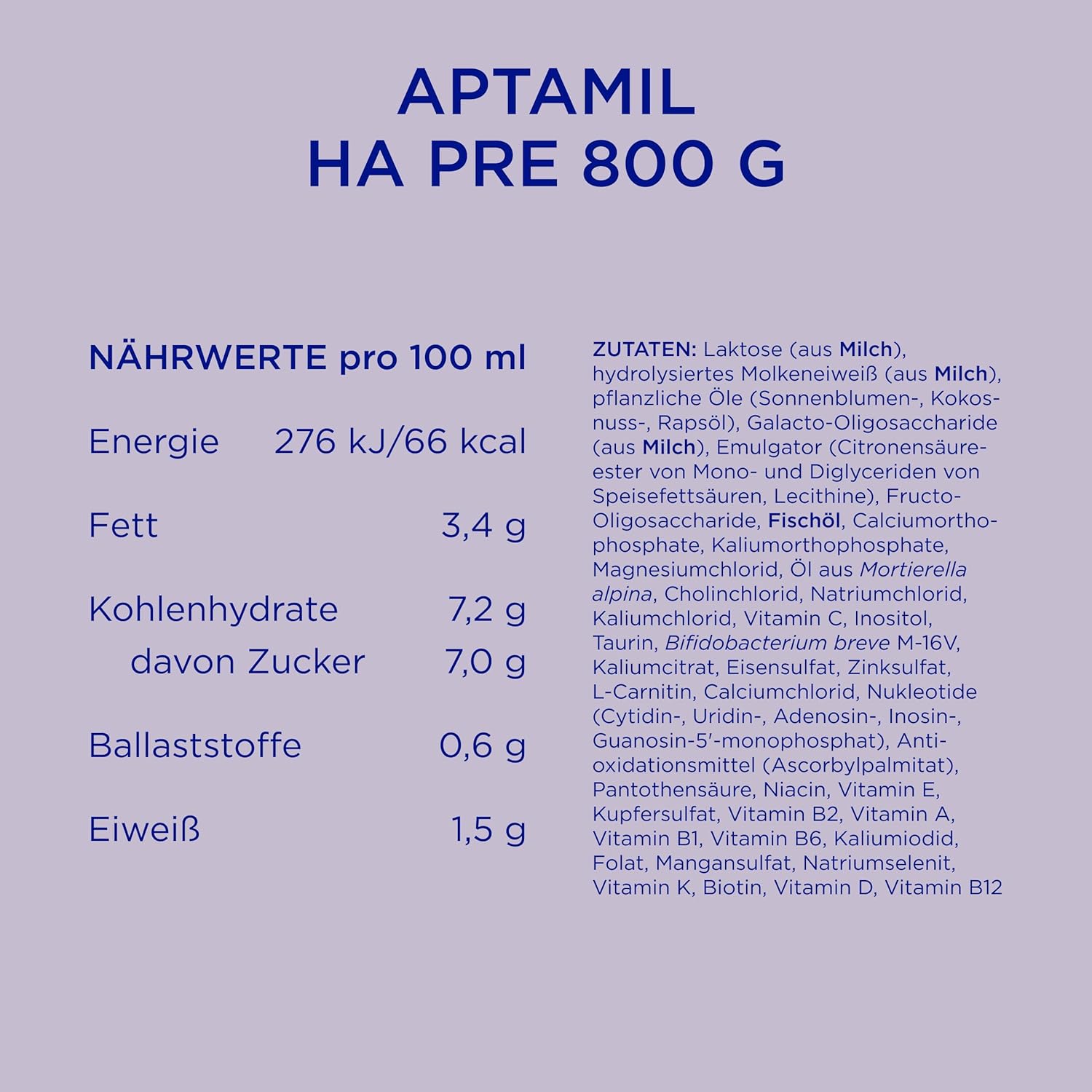 Aptamil HA Pre, 1, 2段 – 德國免敏奶粉 愛他美 800g