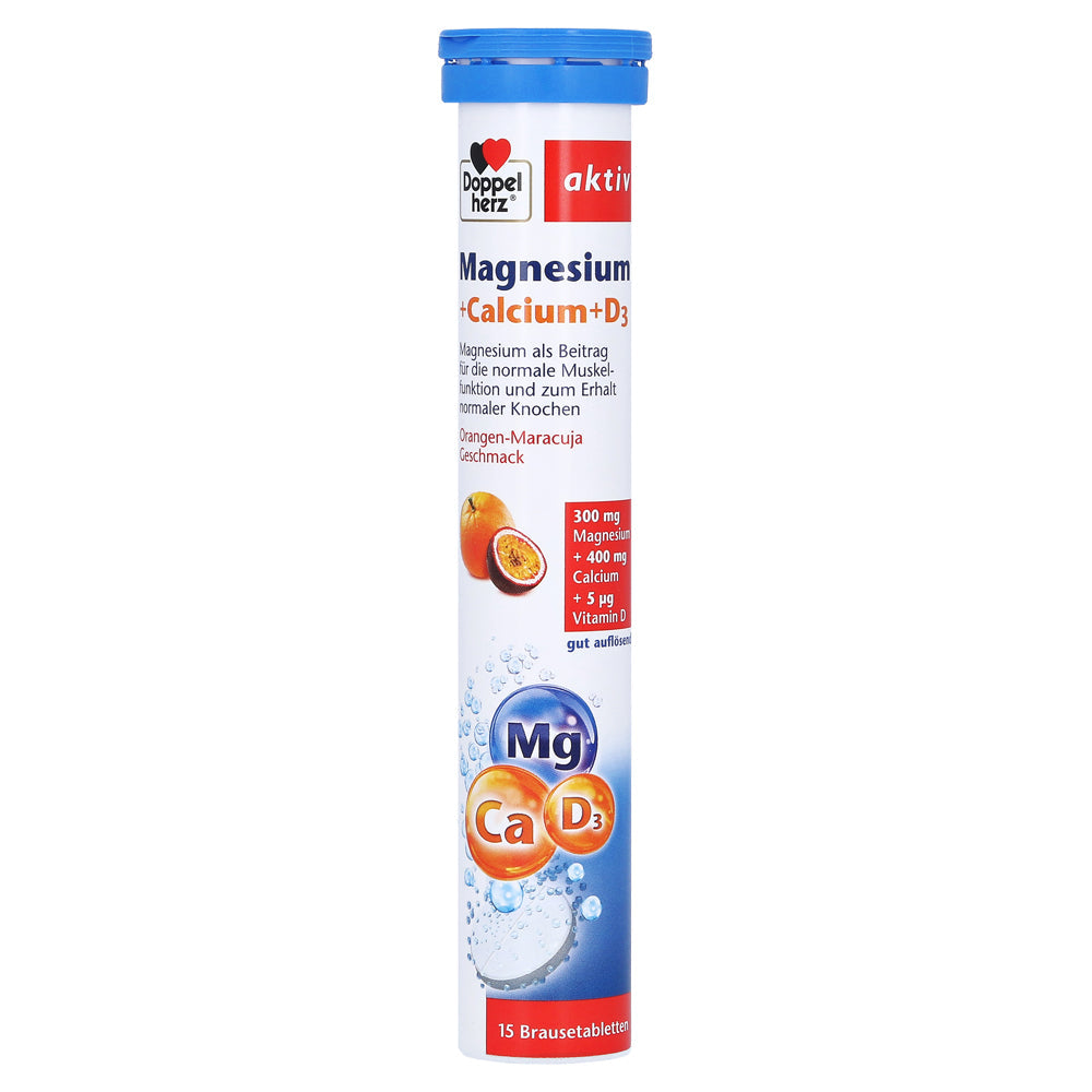 Doppelherz多寶雙心順心鎂+鈣+維生素D3 發泡錠15錠