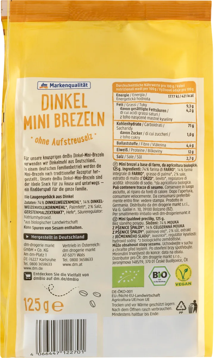 有機椒鹽迷你脆餅Brezeln 125 g