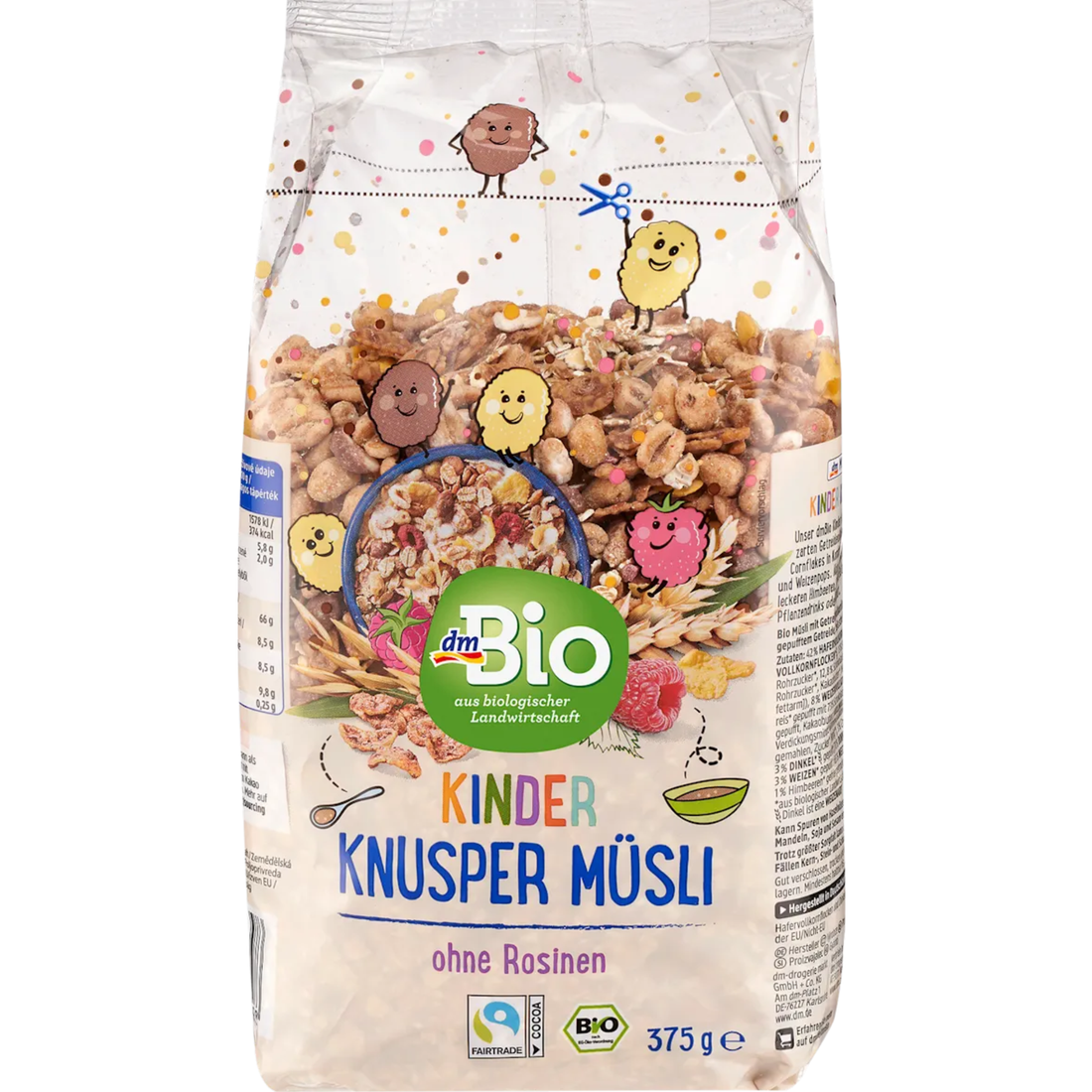 Knuspermüsli for Kinder, crunchy cereal, 375 g