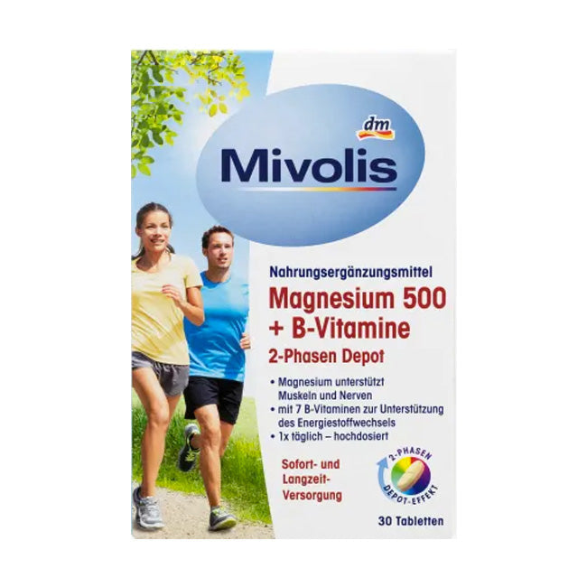 Mivolis Magnesium 500 + B-Vitamine 2-Phasen Depot, Tabletten 30 St( 45 g) 鎂500+維他命B 30錠