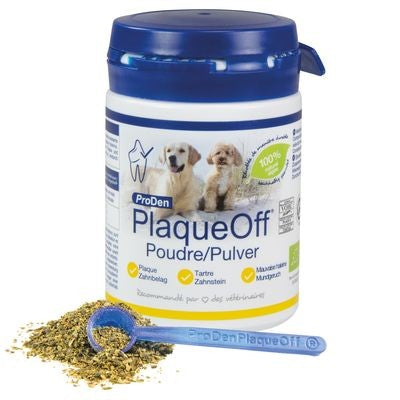 PlaqueOff® 粉末 - 預防和去除狗狗口臭和牙垢 60g
