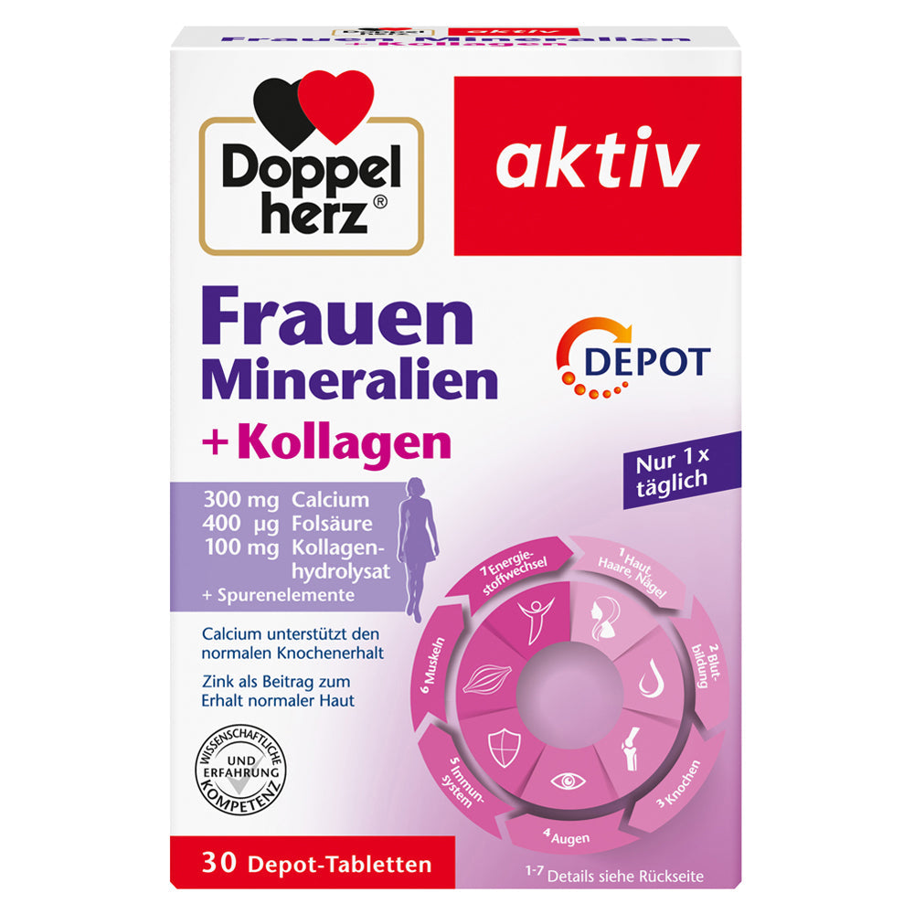 Doppelherz 多寶Frauen Mineralien + Kollagen 30 St,51g 女性礦物質+膠原蛋白 30 粒