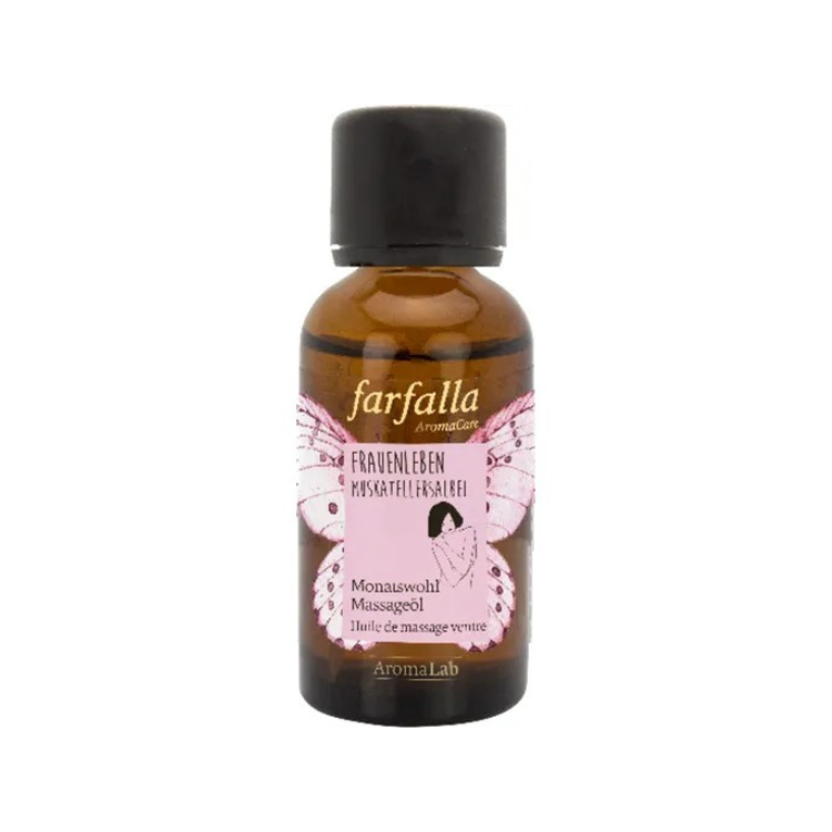 Farfalla Frauenleben Monatswohl Massage Öl bio Körperöl Healthy Massage Oil Organic Body Oil 30ml
