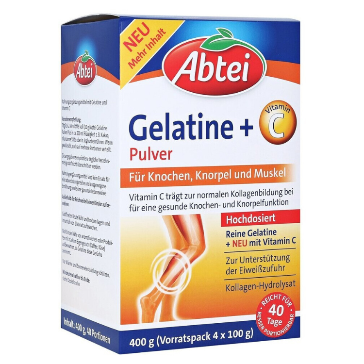 Abtei Collagen Powder Gelatine Pulver + Vitamin C (400g)
