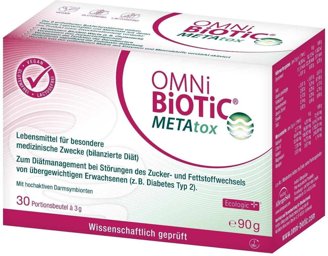 Omni Biotic Metatox Beutel (30 x 3g) Controls sugar and fat metabolism 30 sachets