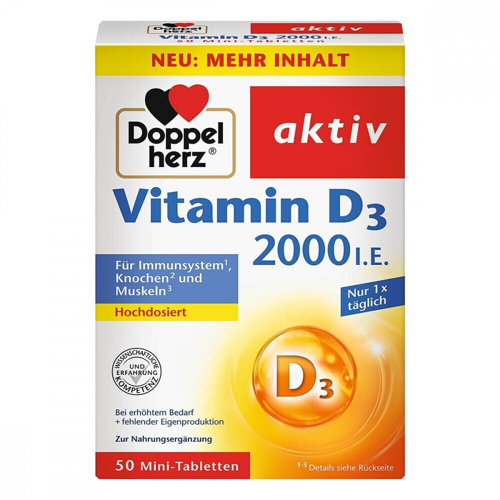 多寶Doppelherz aktiv 維生素D3 Vitamin D3 2000 I.E. 50入 - MunichStars