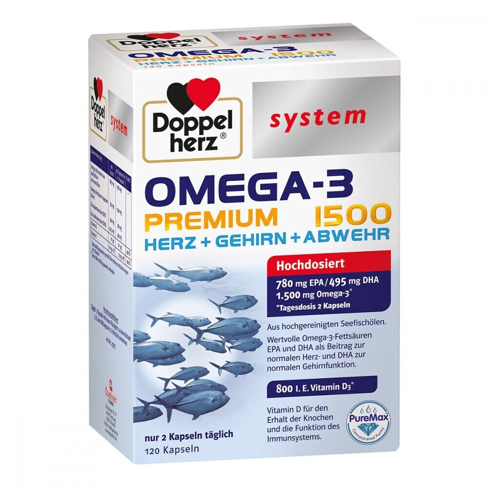 多寶 Doppelherz system 高濃度深海魚油 維生素D&E Omega 3 Konzentrat 1500 Kapseln 120 Stk