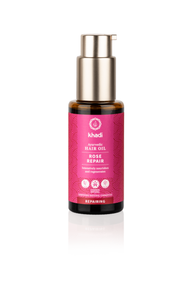 Khadi 受損修護玫瑰護髮油 50 毫升AYURVEDISCHES HAARÖL ROSE REPAIR