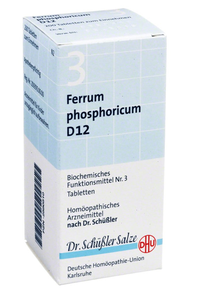 Dr. Schüßler DHU 3 200St 德國DHU D12鄰酸鐵 3號 200入-免疫系統的礦物鹽