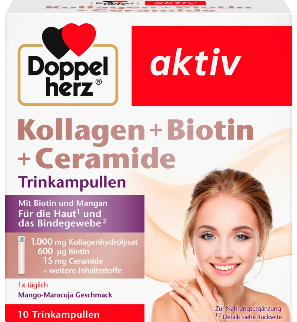 Doppelherz多寶雙心 膠原蛋白+生物素+神經酰胺安瓶 30入 Kollagen+ Biotin+Ceramide Ampullen 25mlx30Stk