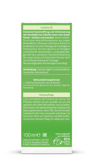 Weleda 樺樹橘皮按摩油 Birken Cellulite-Öl 100ml-緊緻改善膚色