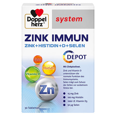 Doppelherz 多寶鋅+免疫 Zink Immun + Histidin + D + Selen Depot Tabletten 30 Stk./100stk. - MunichStars