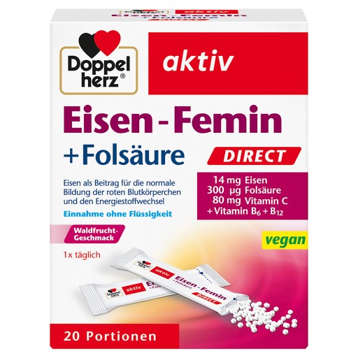 Doppelherz Eisen Femin 20stk Iron Microparticles 20 Packets - Easy to Carry