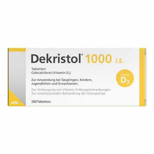 Dekristol 1.000 I.E. 片剂，200 片