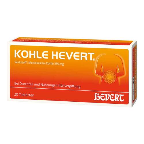 Hevert Feder Kohle Tabletten Diarrhea Relief Tablets 20 St