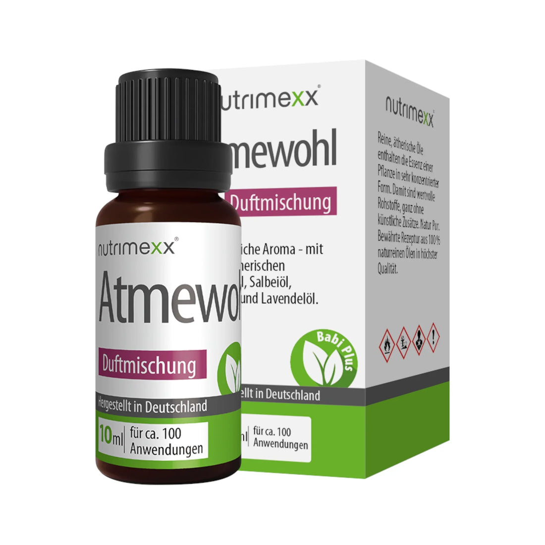 Nutrimexx Atmewohl Duftmischung Natural Herbal Nasal Detox Fragrance/Essential Oil 10ml