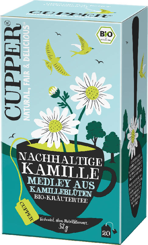 Cupper BIO certified organic tea chamomile tea 20 bags (20*1,6g)