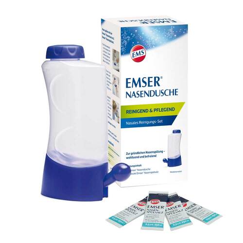 Emser Nasendusche 鼻腔冲洗器 mit 4 Beuteln Nasenspülsalz(含4包鼻腔冲洗盐及1个冲洗瓶)