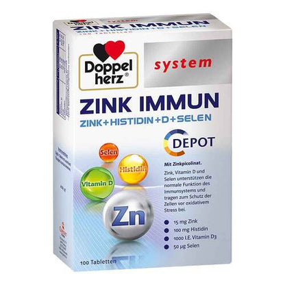 Doppelherz 多寶鋅+免疫 Zink Immun + Histidin + D + Selen Depot Tabletten 30 Stk./100stk. - MunichStars