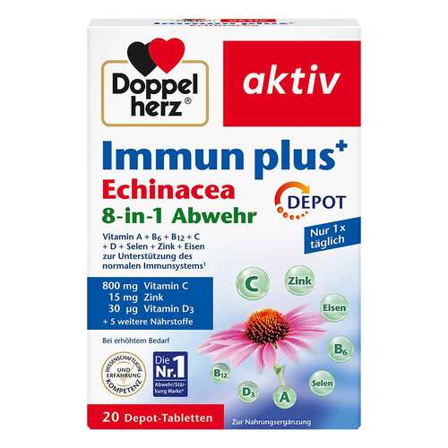 德之寶 Doppelherz aktiv Immun plus Echinacea 紫錐花+維生素C D 鋅 硒 複方免疫保養錠 20 粒