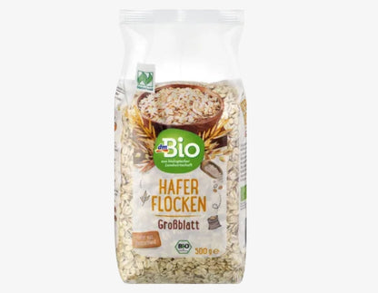 Organic oat flakes Flocken, Haferflocken Großblatt, Naturland, 500 g 