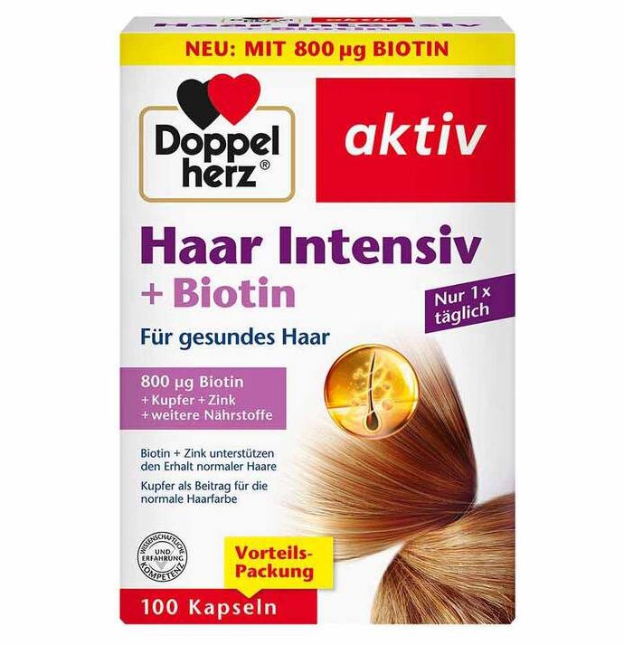 Doppelherz多寶 護髮+生物素膠囊(30入/100入)  Haar Intensiv + Biotin Kapseln 30 St, 17,4 g/ 100 St, 58 g - MunichStars