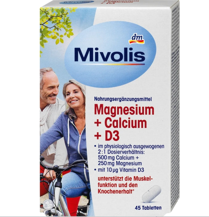 Mivolis Magnesium + Calcium + D3 Tabletten鎂+鈣+維生素D3  錠劑45入