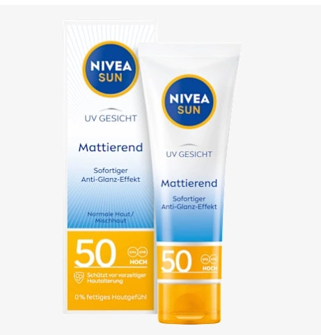 NIVEA 妮維雅 SUN Sonnencreme Gesicht mattierend, LSF 50 臉部防曬霜 50 ml