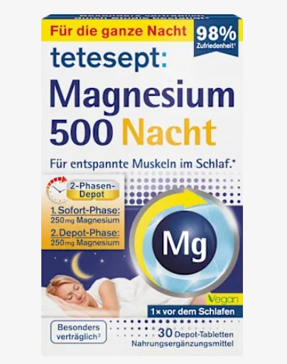 Tetesept 高劑量鎂 500 夜間片劑 30 片