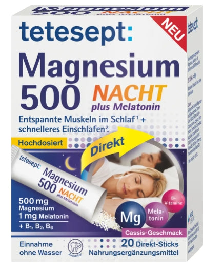 Tetesept Magnesium 鎂粉 500 Nacht 20入