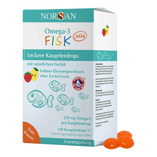 Norsan Omega-3 Fisk Jelly für Kinder Dragees 120 pieces 