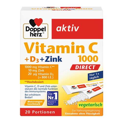 Doppelherz Vitamin C 1000+zink Depot direct Pellets (20 stk) 維生素 C 1000 + 鋅 + D3 20入 - MunichStars