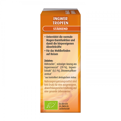 Hübner Organic Ginger Drops Ingwer Tropfen BIO 20ml