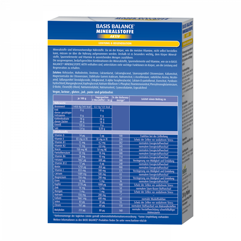 Hübner Basis balance® mineralsonffe activ 250g
