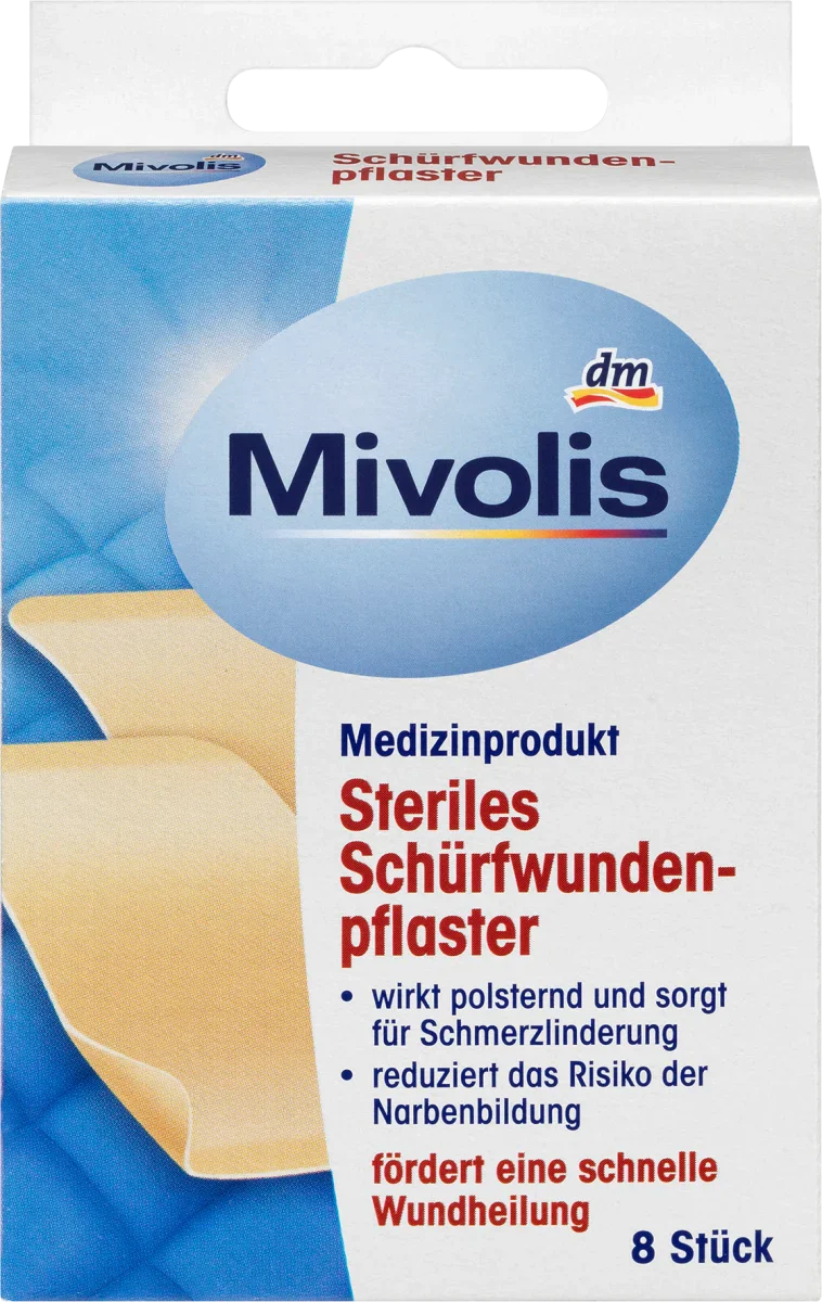 Mivolis Schürfwundenpflaster 8 St擦傷傷口敷料8入 65*45mm - MunichStars