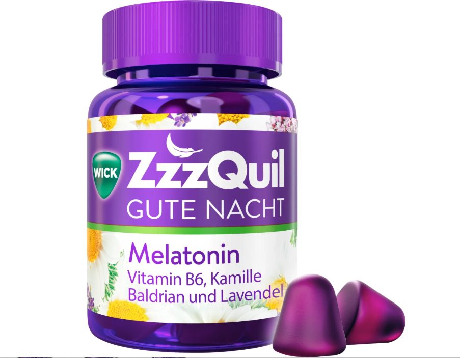 Wick Weichgummis zzzQuil gute Nacht Soft Rubber Melatonin Sleep Tablets 30 Tablets