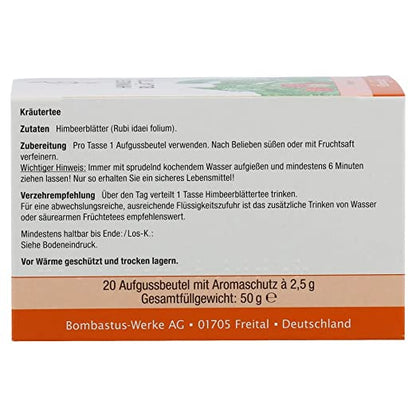Bombastus Himbeerblätter-Tee Filterbeutel (20 Stk.) Raspberry Leaf Tea 20 Bags - Pregnant Women