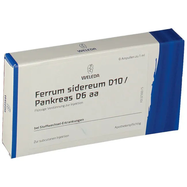 Weleda 胰臟 Ferrum Sidereum D10 / Pankreas D6 aa 8*1ml - MunichStars