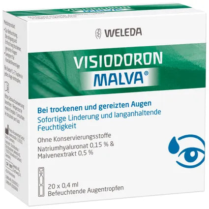 Weleda Organic Malva Extract Eye Drops Portable Visiodoron Malva Augentropfen Einzeldosispipetten 20x0.4ml