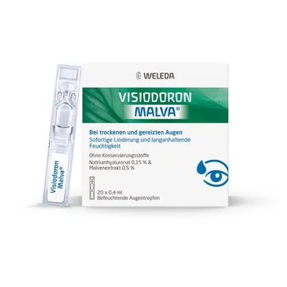 Weleda Organic Malva Extract Eye Drops Portable Visiodoron Malva Augentropfen Einzeldosispipetten 20x0.4ml