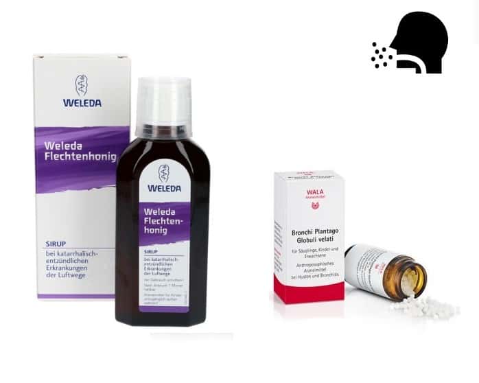 [Cough Gift Set 3] Weleda Flechtenhonig Homeopathic Syrup for Relief of Cough 100ml + WALA Cough Candy Balls Bronchi Plantago Globuli velati 20g Cough syrup substitute, natural and can be taken for a long time, suitable for both adults and children