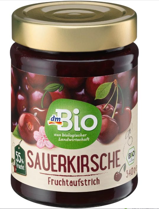 DM 酸櫻桃果醬 55%， 340 克Tart Cherry 55% in fruit puree, 340 g